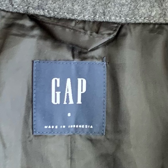 Gap Recycled Wool Charcoal Grey  Zip Biker Jacket Size Small - Picture 5 of 7